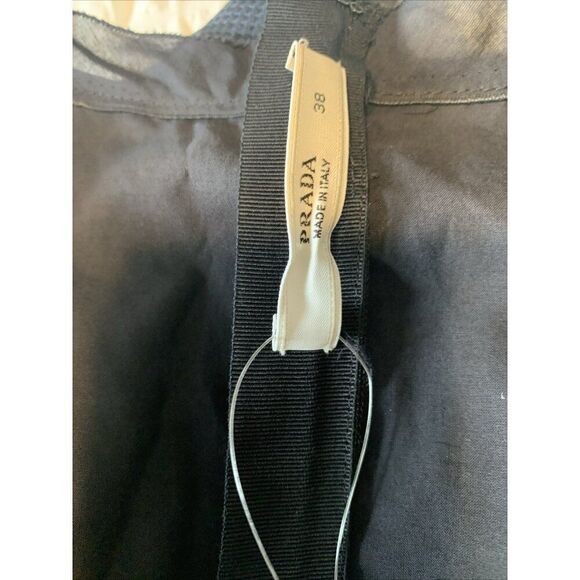 prada authentic Solid Black Textured Vintage Tank A Line Mini Dress 38 Xs - Picture 6 of 8